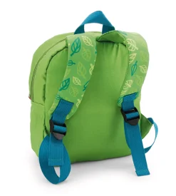 Grüner Rucksack mit Plüschtier Waschbär