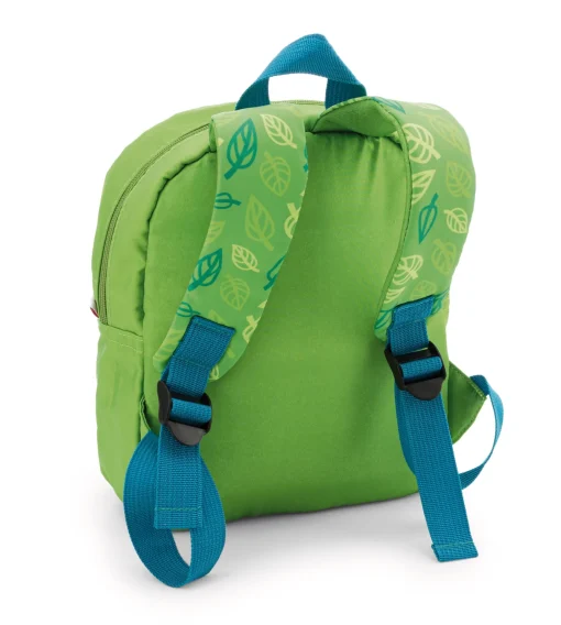 Grüner Rucksack mit Plüschtier Waschbär