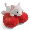Kuscheltier Love Katze auf Herz liegend NICI GREEN