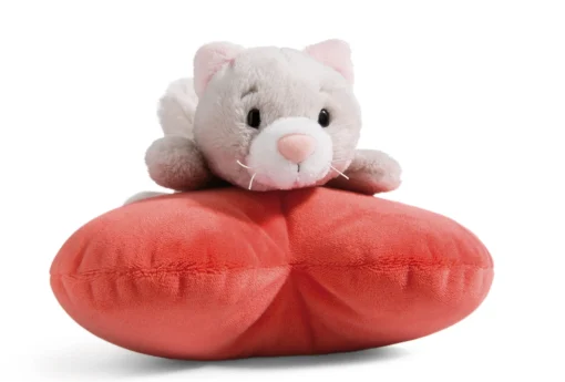 Kuscheltier Love Katze auf Herz liegend NICI GREEN
