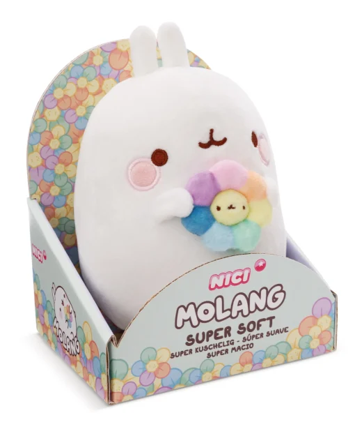 Kuscheltier MOLANG 24cm mit Regenbogenblume in Geschenkverpackung
