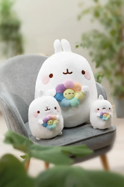 Kuscheltier MOLANG 24cm mit Regenbogenblume in Geschenkverpackung