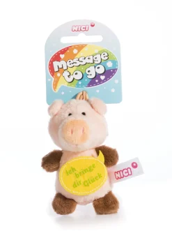 Kuscheltier Schwein "Ich bringe dir Glück" mit Loop