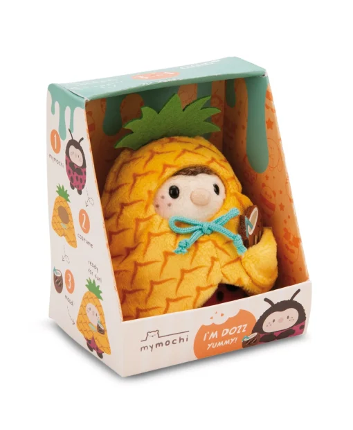 Kuscheltier Set Marienkäfer Dozz mit Kokosnuss u. Ananaskostüm in Geschenkbox