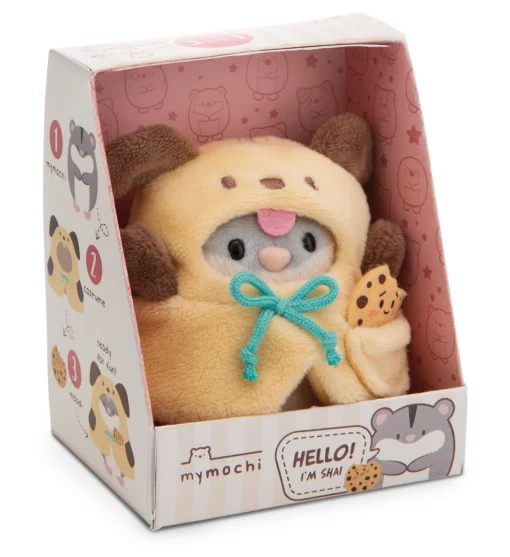 Kuscheltier Set mymochi Hamster Shai mit Keks u. Hundekostüm in Geschenkbox