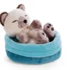 Kuscheltier Sleeping Pets Siamkatze schlafend im blauen Körbchen