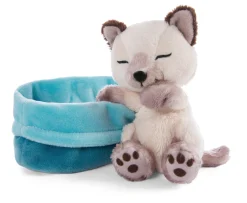 Kuscheltier Sleeping Pets Siamkatze schlafend im blauen Körbchen