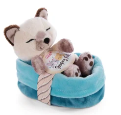 Kuscheltier Sleeping Pets Siamkatze schlafend im blauen Körbchen