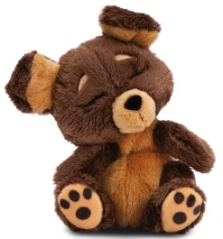 Kuscheltier Sleeping Pets brauner Hund 12cm im grünen Körbchen NICI GREEN