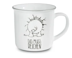 Porzellantasse metallic "Ich bin hier, das muss reichen"