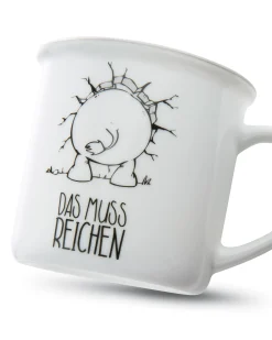 Porzellantasse metallic "Ich bin hier, das muss reichen"