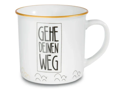 Porzellantasse metallic "Gehe Deinen Weg"