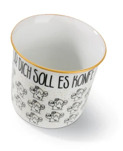 Porzellantasse metallic "Für dich soll es Konfetti regnen"