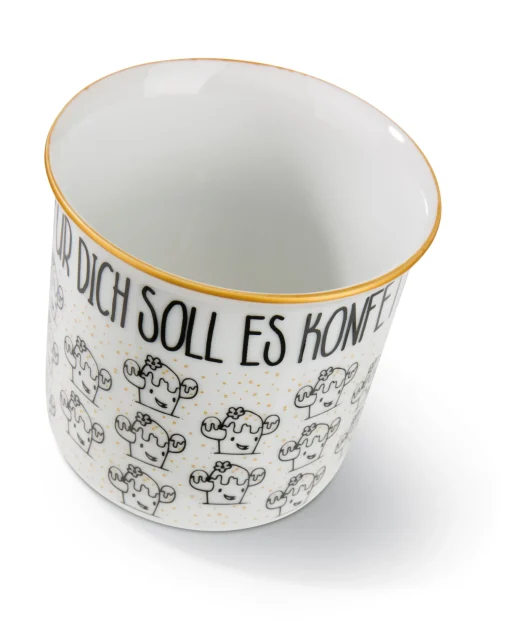 Porzellantasse metallic "Für dich soll es Konfetti regnen"