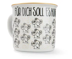 Porzellantasse metallic "Für dich soll es Konfetti regnen"
