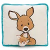 Quadratisches Kissen Känguru mit 3D Kind NICI GREEN