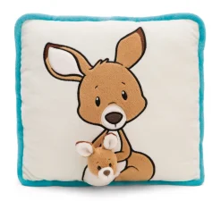 Quadratisches Kissen Känguru mit 3D Kind NICI GREEN