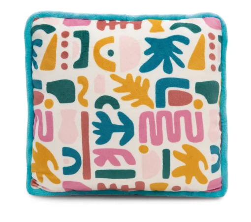 Quadratisches Kissen Känguru mit 3D Kind NICI GREEN