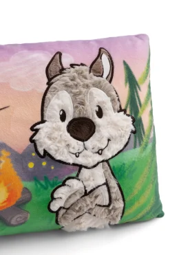 Rechteckiges Kissen Wolf Winny & Streifenhörnchen Jojo NICI GREEN