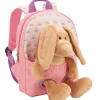 Rosa Rucksack mit Plüschtier Hase