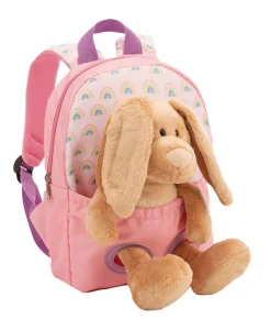 Rosa Rucksack mit Plüschtier Hase