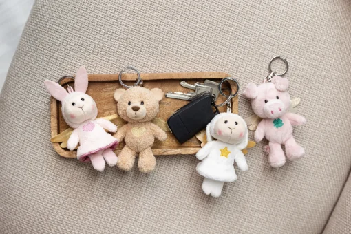 Schlüsselanhänger Dein Schutzengel Hase mit Herz