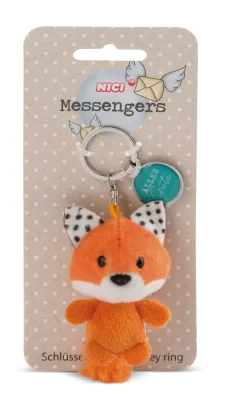 Schlüsselanhänger Fuchs mit Anhänger 'Alles Gute'