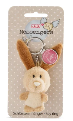 Schlüsselanhänger Hase mit Anhänger 'Alles Liebe'