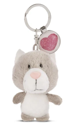 Schlüsselanhänger Katze mit Anhänger "Herz Symbol"