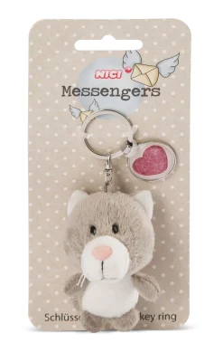 Schlüsselanhänger Katze mit Anhänger "Herz Symbol"