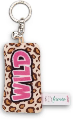 Schlüsselanhänger Mini Plüschkissen "Wild" m. Glöckchen