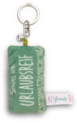 Schlüsselanhänger Mini Plüschkissen "Sowas von urlaubsreif" m. Glöckchen