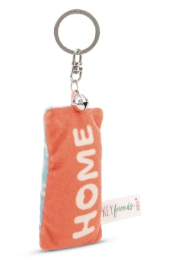 Schlüsselanhänger Mini Plüschkissen "Home" m. Glöckchen