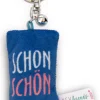 Schlüsselanhänger Mini Plüschkissen "Schon schön" m. Glöckchen