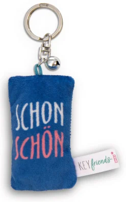 Schlüsselanhänger Mini Plüschkissen "Schon schön" m. Glöckchen