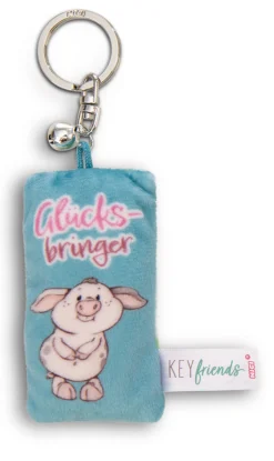 Schlüsselanhänger Mini Plüschkissen "Glücksbringer" m. Glöckchen