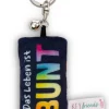 Schlüsselanhänger Mini Plüschkissen "Das Leben ist bunt" m. Glöckchen