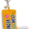 Schlüsselanhänger Mini Plüschkissen "Finger weg!" m. Glöckchen