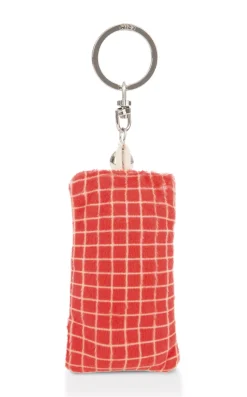 Schlüsselanhänger Mini Plüschkissen "Komm, lass uns zu weit gehen!" m. Glöckchen
