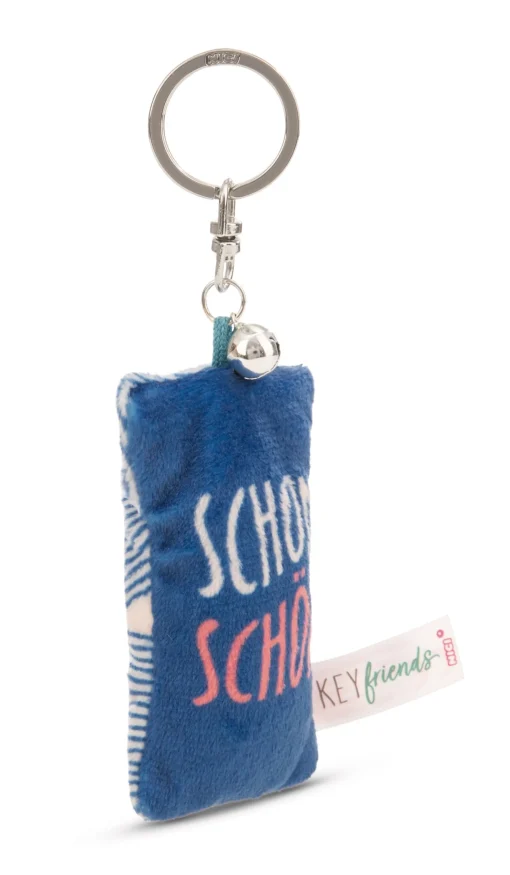 Schlüsselanhänger Mini Plüschkissen "Schon schön" m. Glöckchen