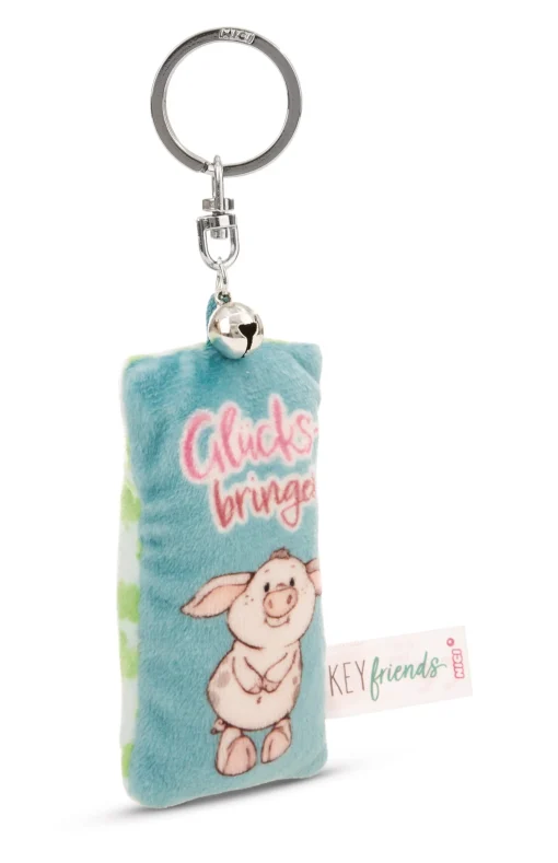 Schlüsselanhänger Mini Plüschkissen "Glücksbringer" m. Glöckchen