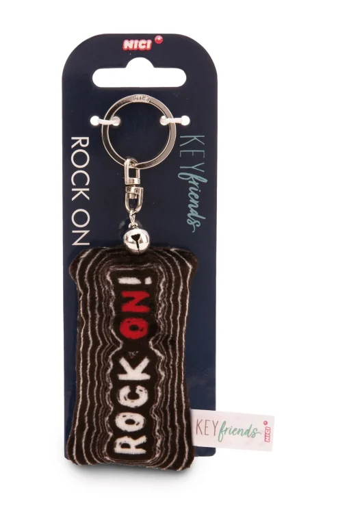 Schlüsselanhänger Mini Plüschkissen "Rock on!" m. Glöckchen