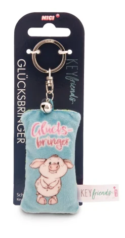 Schlüsselanhänger Mini Plüschkissen "Glücksbringer" m. Glöckchen