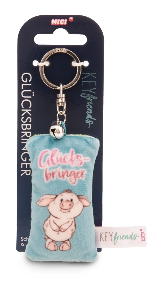 Schlüsselanhänger Mini Plüschkissen "Glücksbringer" m. Glöckchen