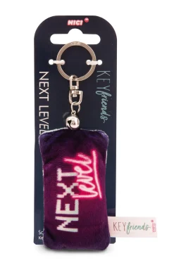 Schlüsselanhänger Mini Plüschkissen "Next Level" m. Glöckchen