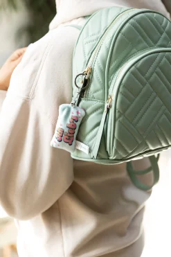 Schlüsselanhänger Mini Plüschkissen "Ich lieb's" m. Glöckchen