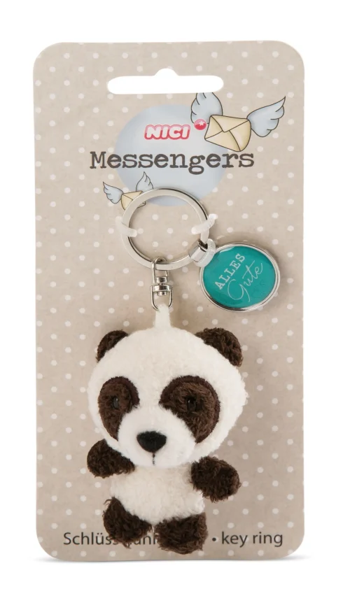 Schlüsselanhänger Panda mit Anhänger "Alles Gute"