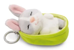 Schlüsselanhänger Sleeping Pets grauer Hase NICI GREEN
