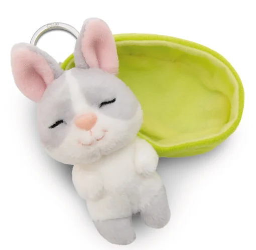 Schlüsselanhänger Sleeping Pets grauer Hase NICI GREEN