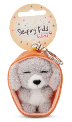 Schlüsselanhänger Sleeping Pets Grauer Pudel NICI GREEN